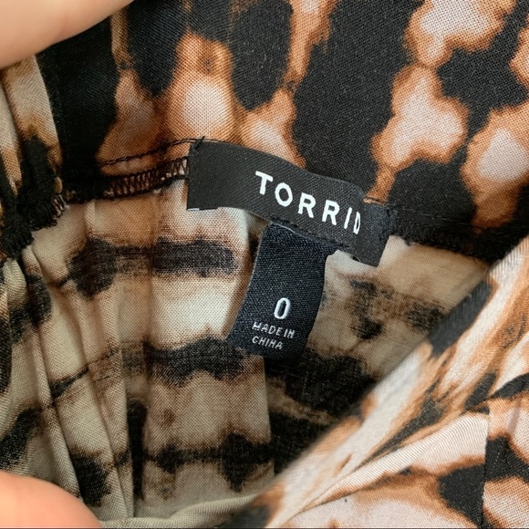 Torrid Brown Tie Dye Uneven Hem Midi Skirt - Picture 4 of 7